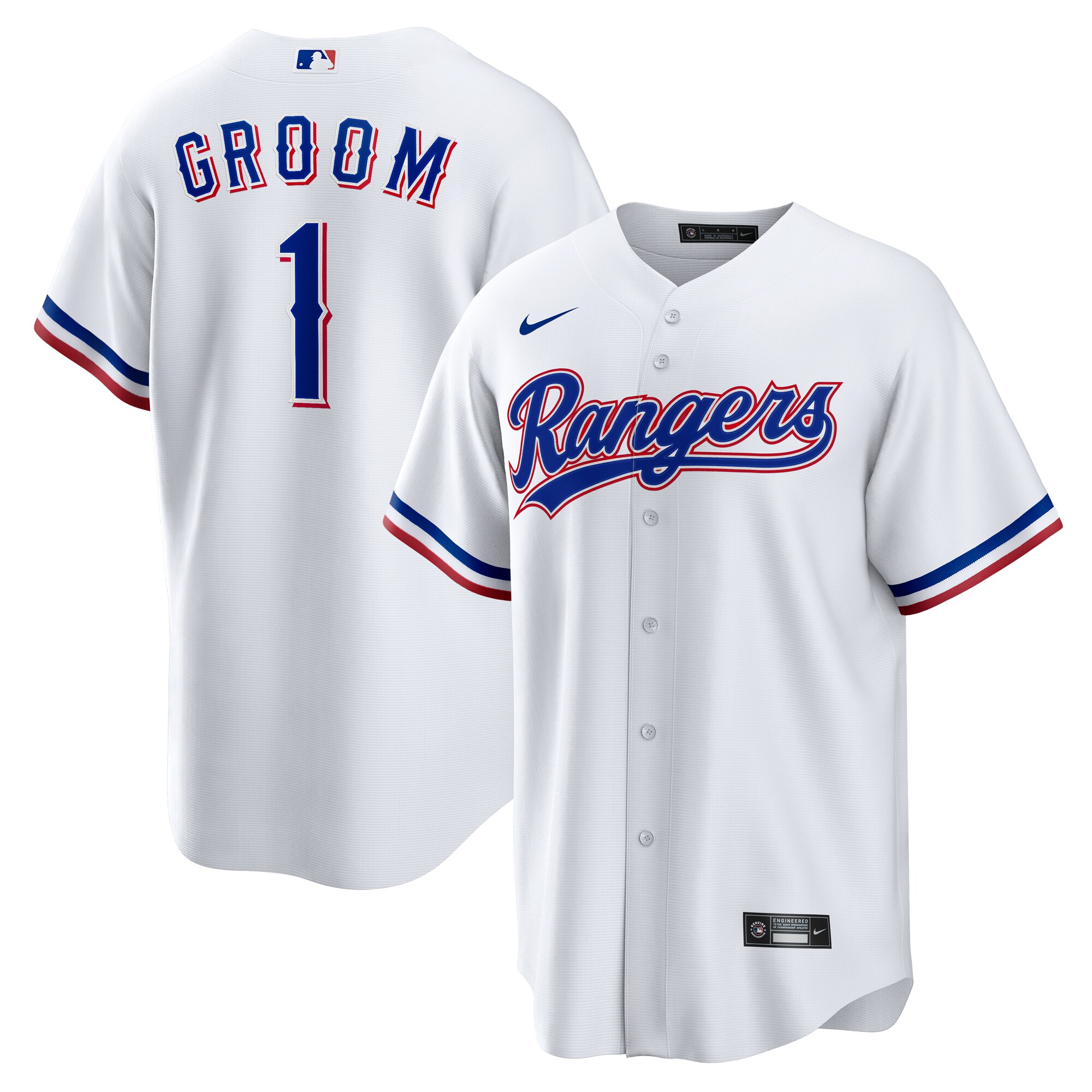 Texas Rangers White #1 Groom Home MLB Jersey Men's
