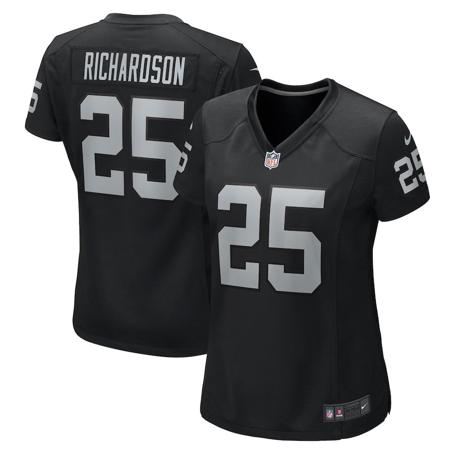 Decamerion Richardson 25 Las Vegas Raiders Team Game Black NFL Jersey Women's