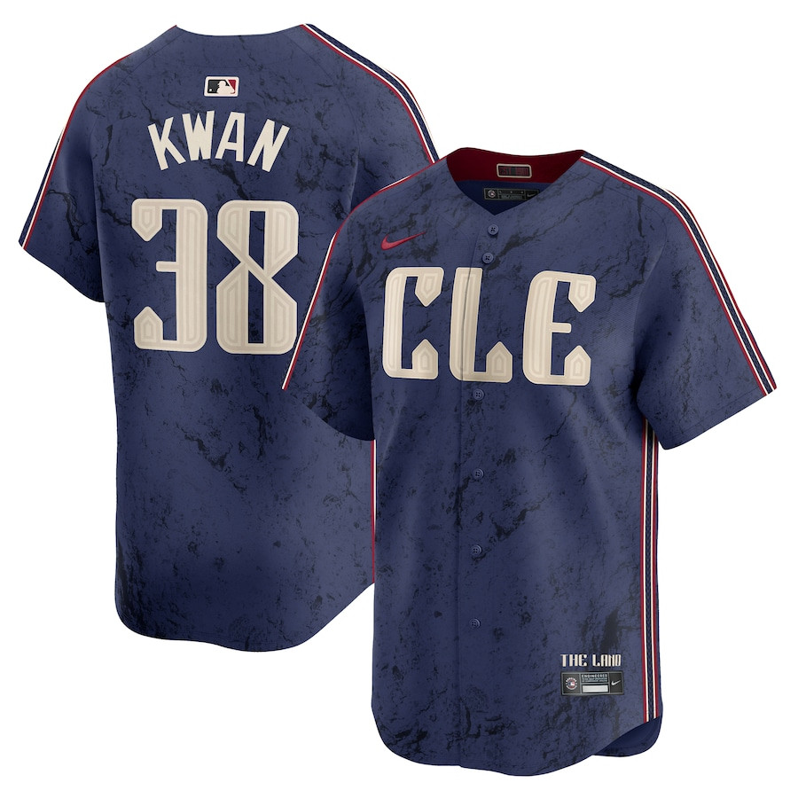 Steven Kwan 38 Cleveland Guardians 2024 City Connect Limited Navy MLB Jersey Men's