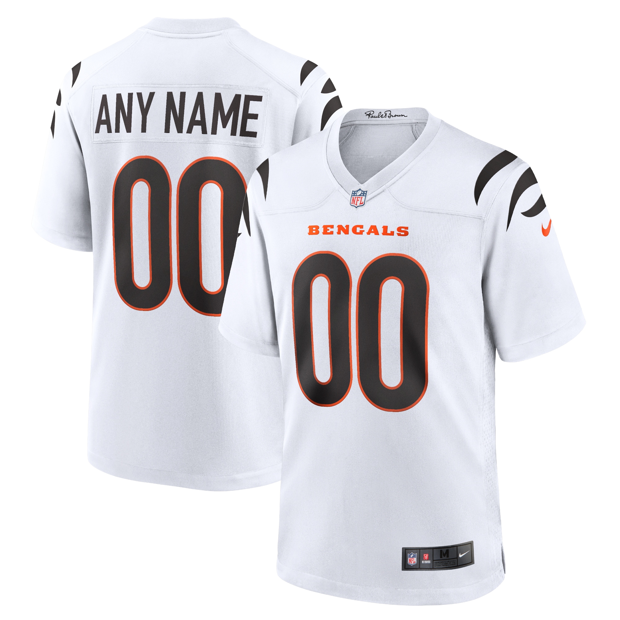 Cincinnati Bengals White Game Custom NFL Jersey Men's