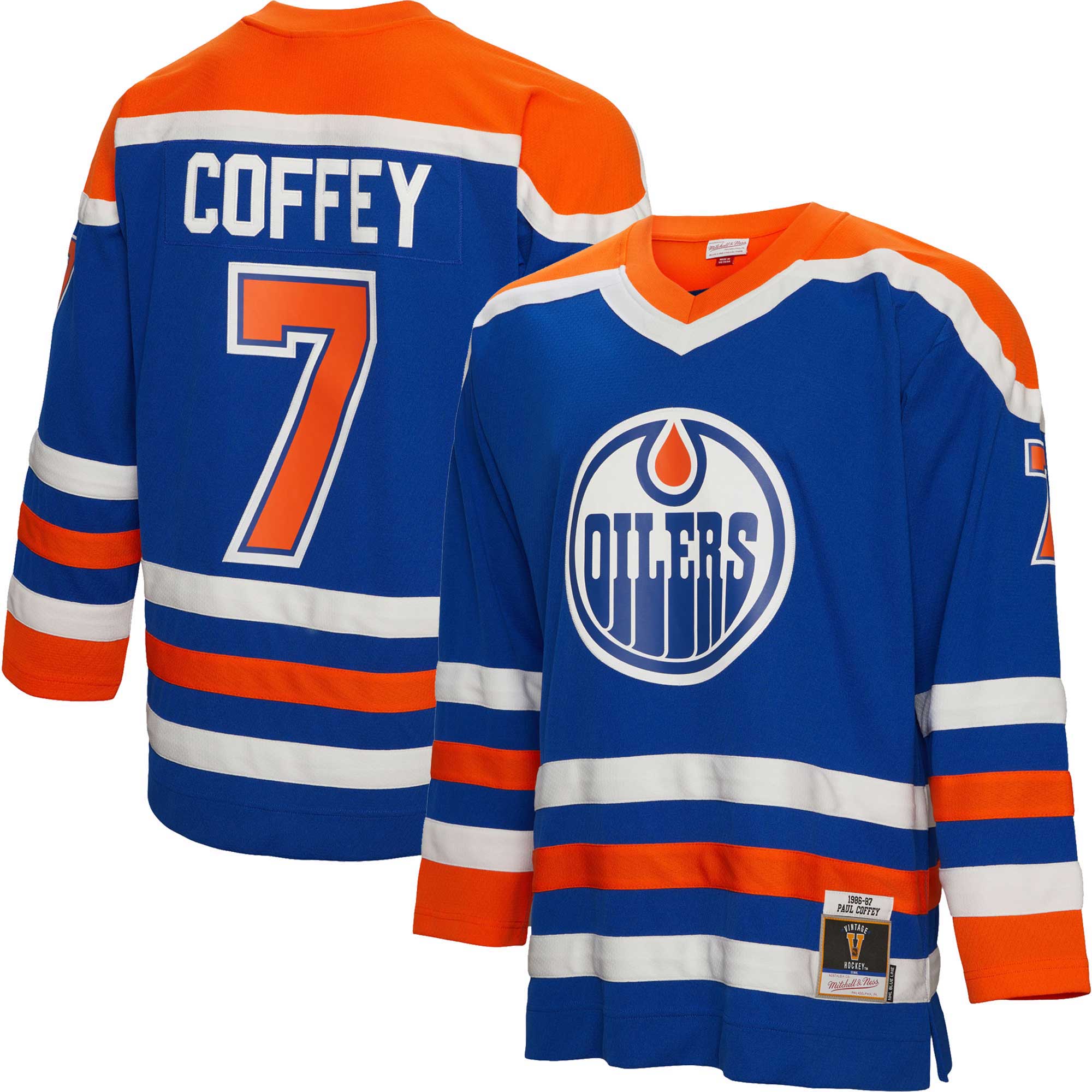 Edmonton Oilers Paul Coffey Mitchell Ness Royal 1986/87 Blue Line Player NHL Jersey Men's