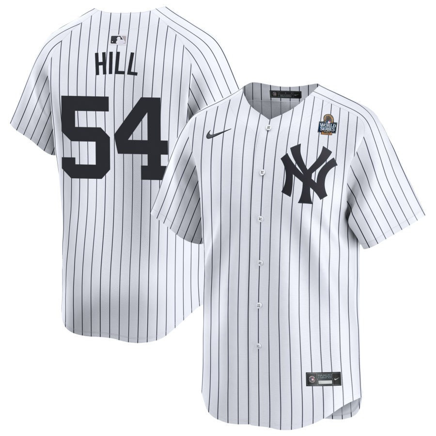 Tim Hill 54 New York Yankees 2024 World Series Home Limited Player White MLB Jersey Men's