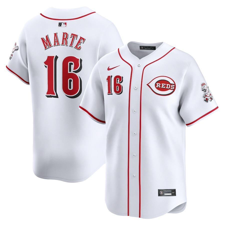 Noelvi Marte 16 Cincinnati Reds Home Limited White MLB Jersey Men's
