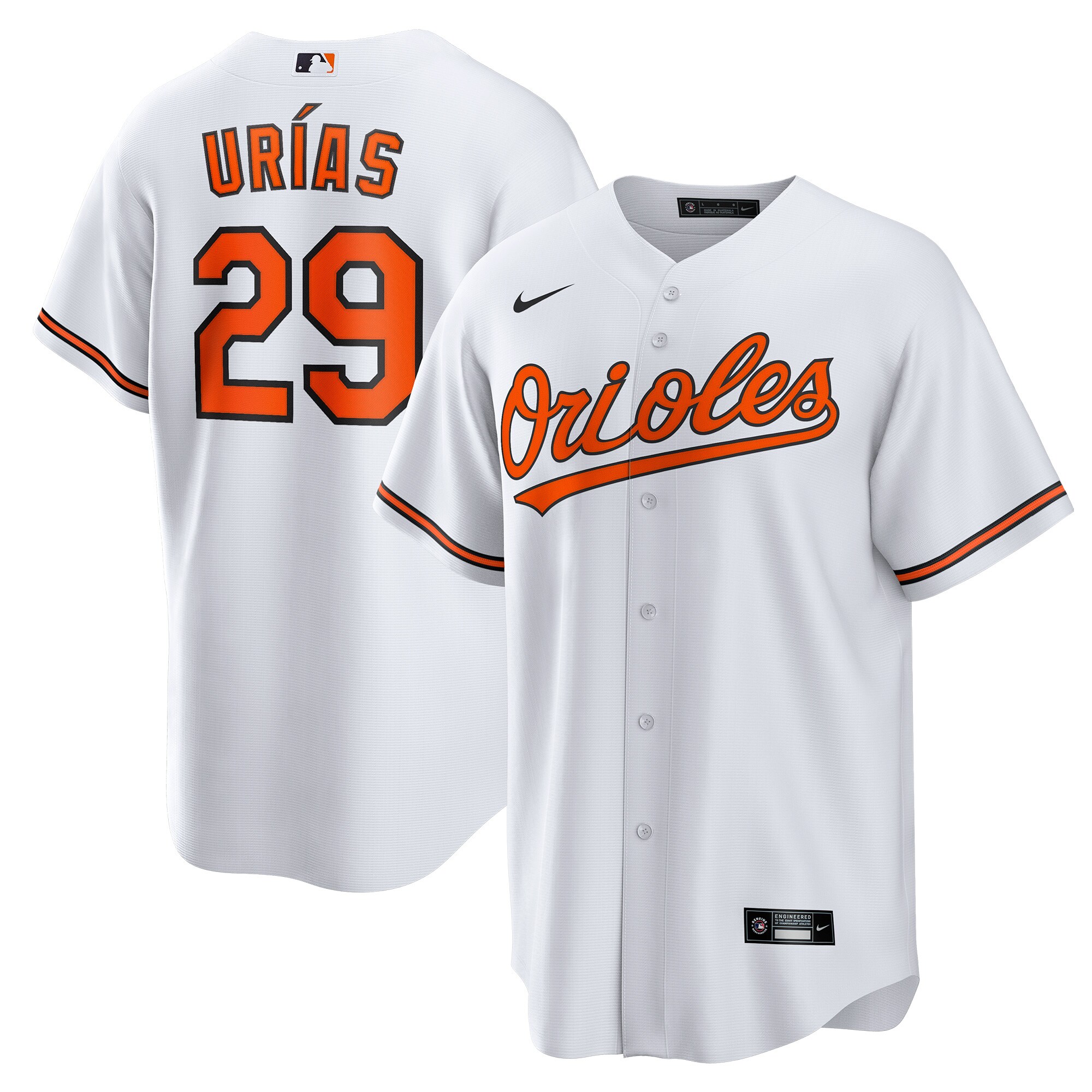 Baltimore Orioles Ram?n Ur?as White Home Player MLB Jersey Men's