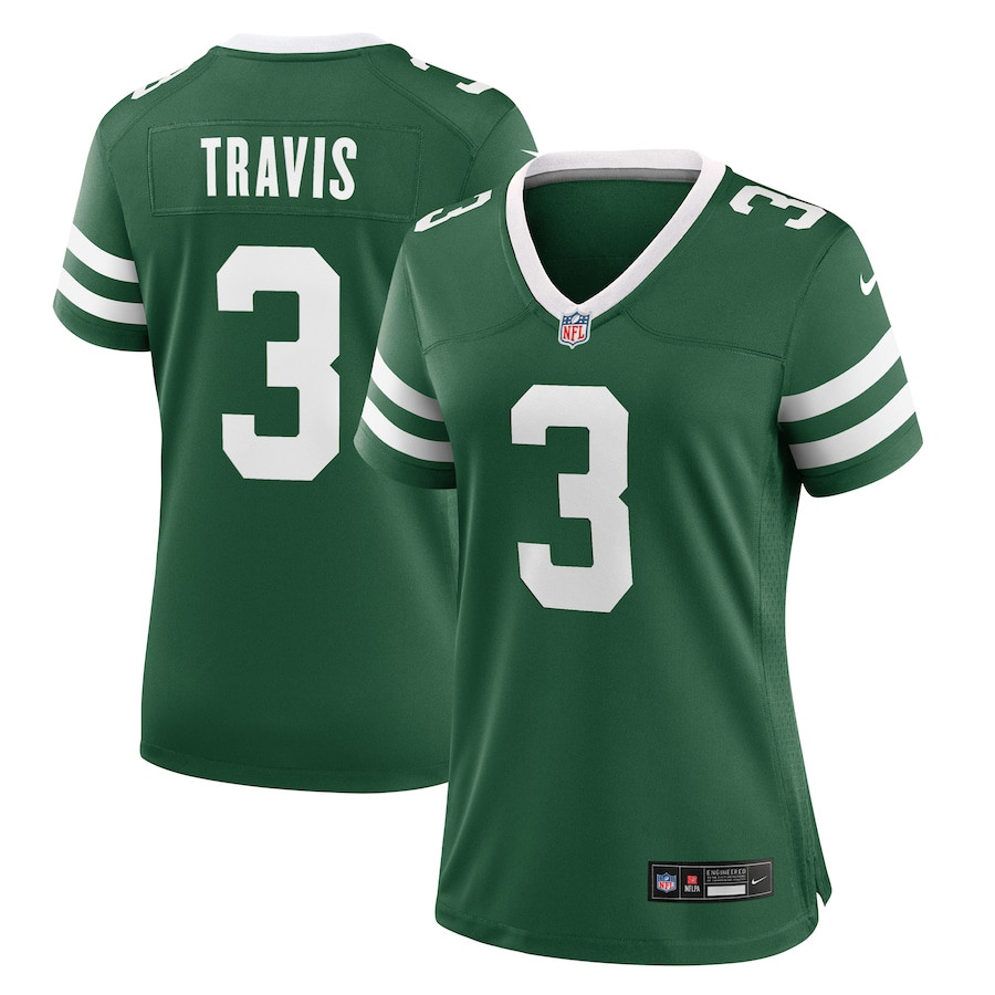 Jordan Travis 3 New York Jets Team Game Legacy Green NFL Jersey Women's