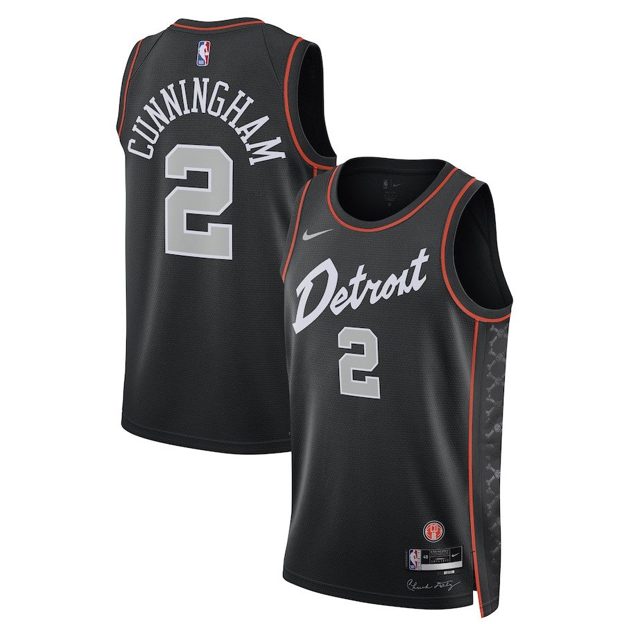 Cade Cunningham 2 Detroit Pistons 2023/24 Swingman City Editio Unisex Black NBA Jersey Unisex