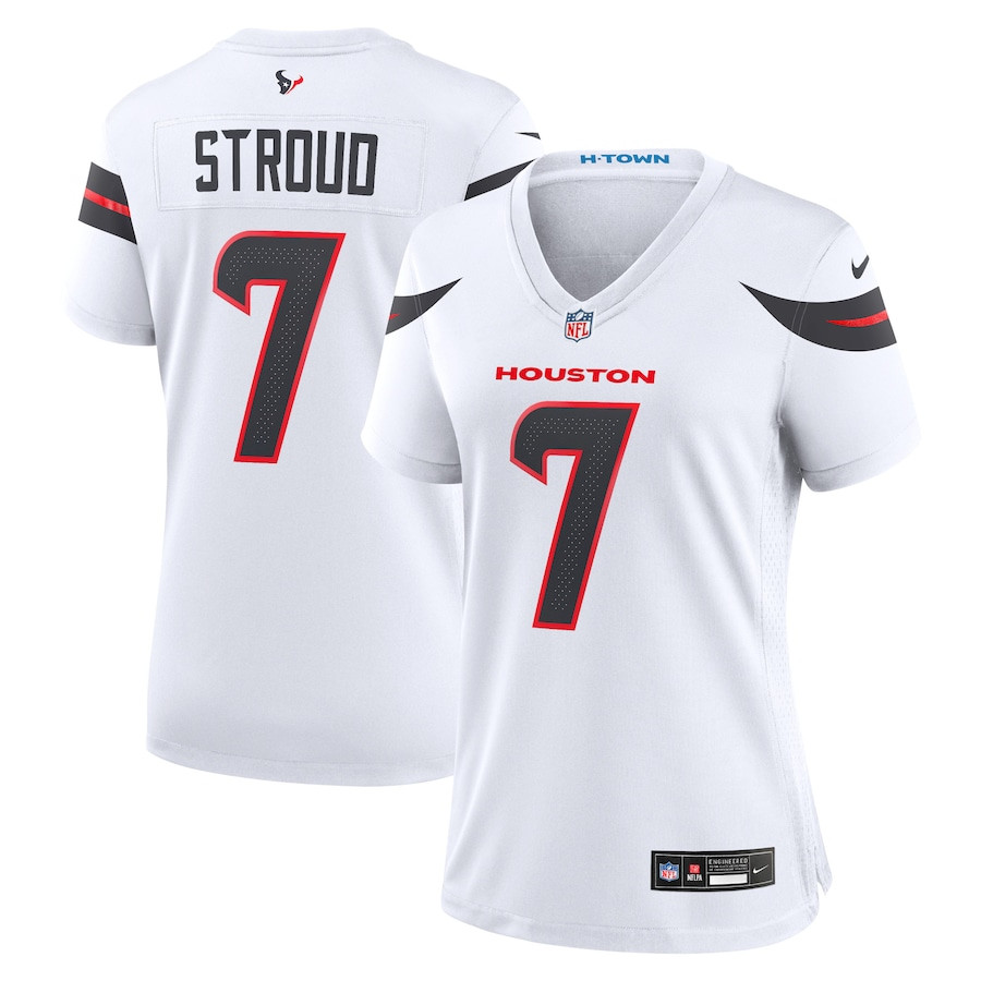 C.J. Stroud 7 Houston Texans Game White NFL Jersey Women's