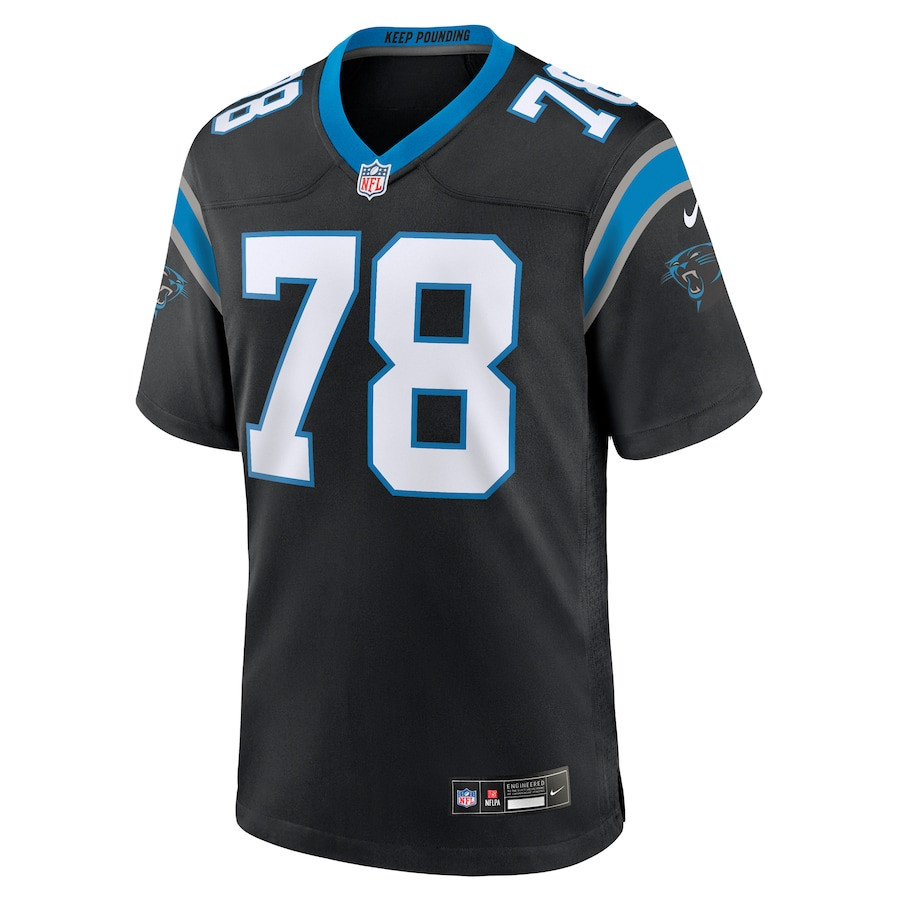Jayden Peevy 78 Carolina Panthers Team Game Black NFL Jersey Men's