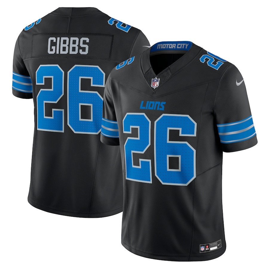 Jahmyr Gibbs 26 Detroit Lions 2nd Alternate Vapor F.U.S.E. Limited Black NFL Jersey Men's