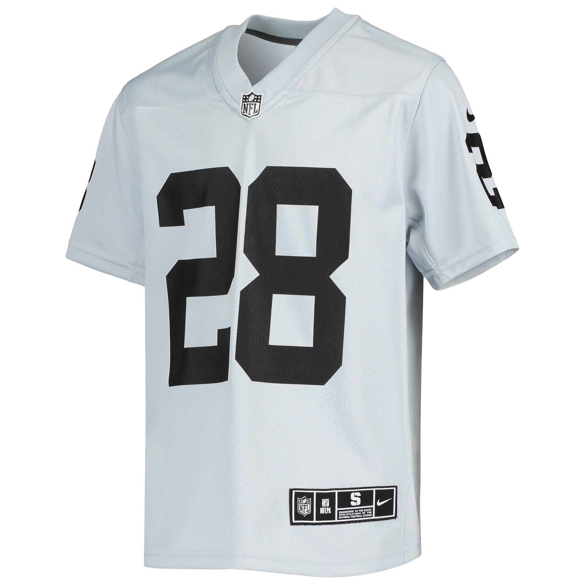 Las Vegas Raiders Josh Jacobs Silver Inverted Team Game NFL Jersey Youth