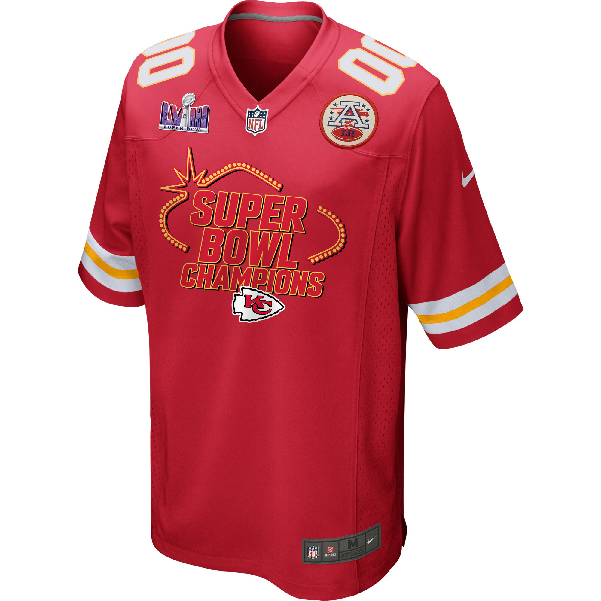 Kansas City Chiefs Super Bowl LVIII Champions Locker Room Trophy Collection Game Custom Scarlet NFL Jersey Men's
