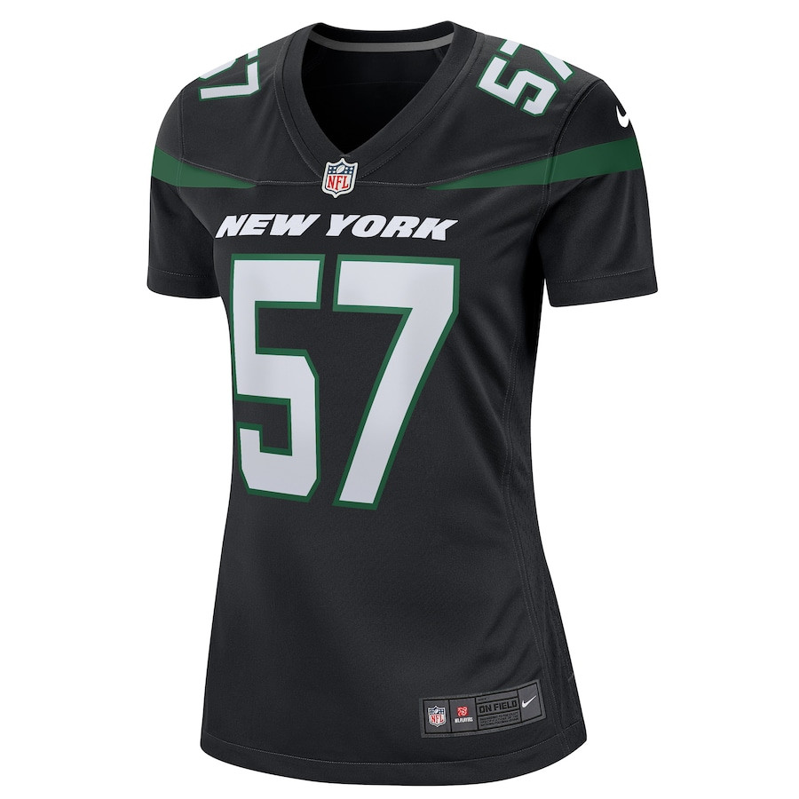 Bart Scott 57 New York Jets Retired Black NFL Jersey Women's