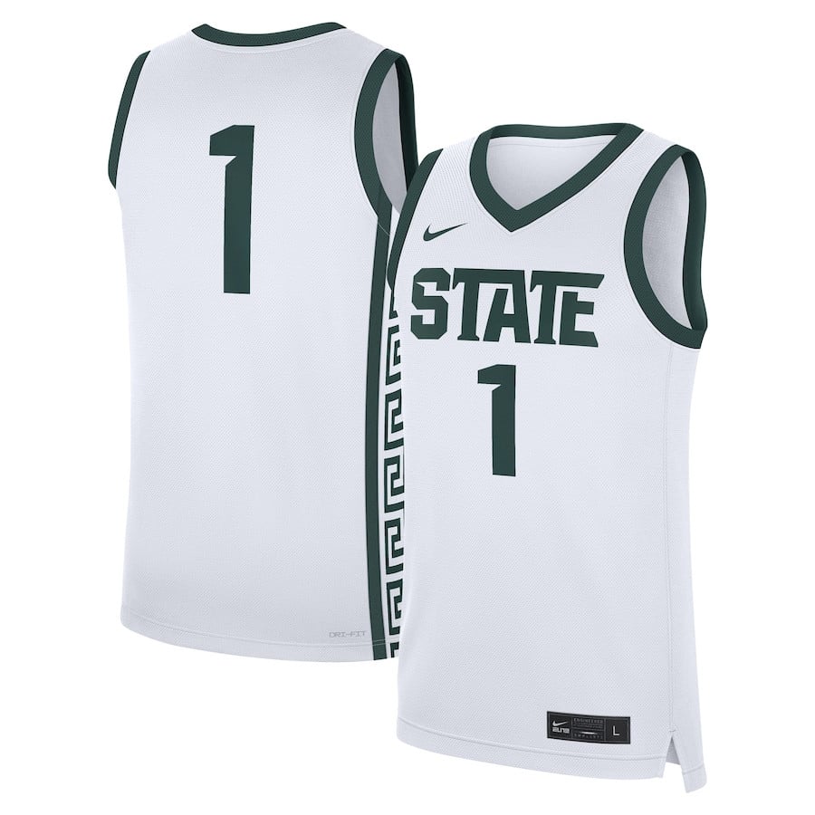 Michigan State Spartans Home White #1 NCAA Jersey Men's