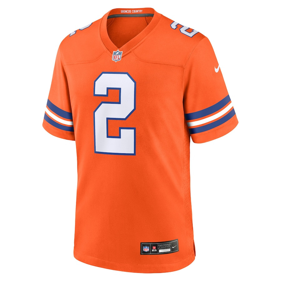 Patrick Surtain II 2 Denver Broncos Mile High Collection 1977 Throwback Player Game Orange NFL Jersey Men's