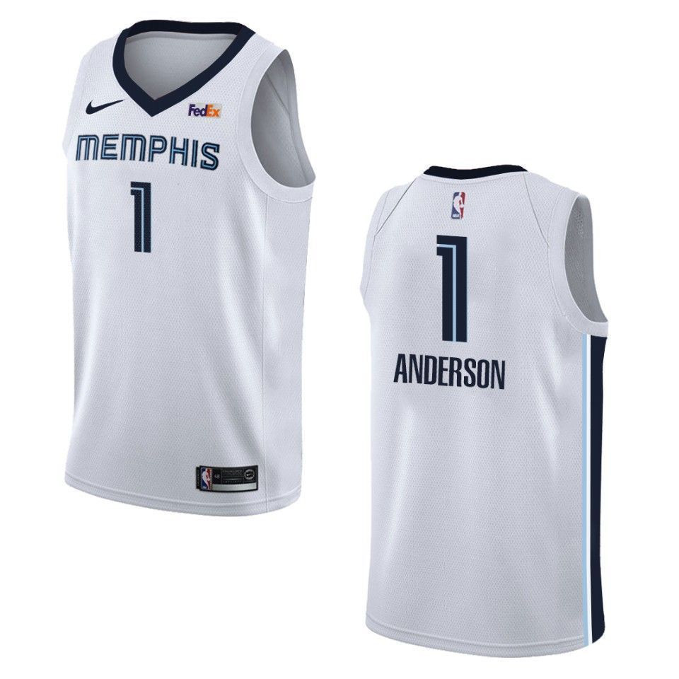 Memphis Grizzlies 1 Kyle Anderson Association Swingman White NBA Jersey Men's