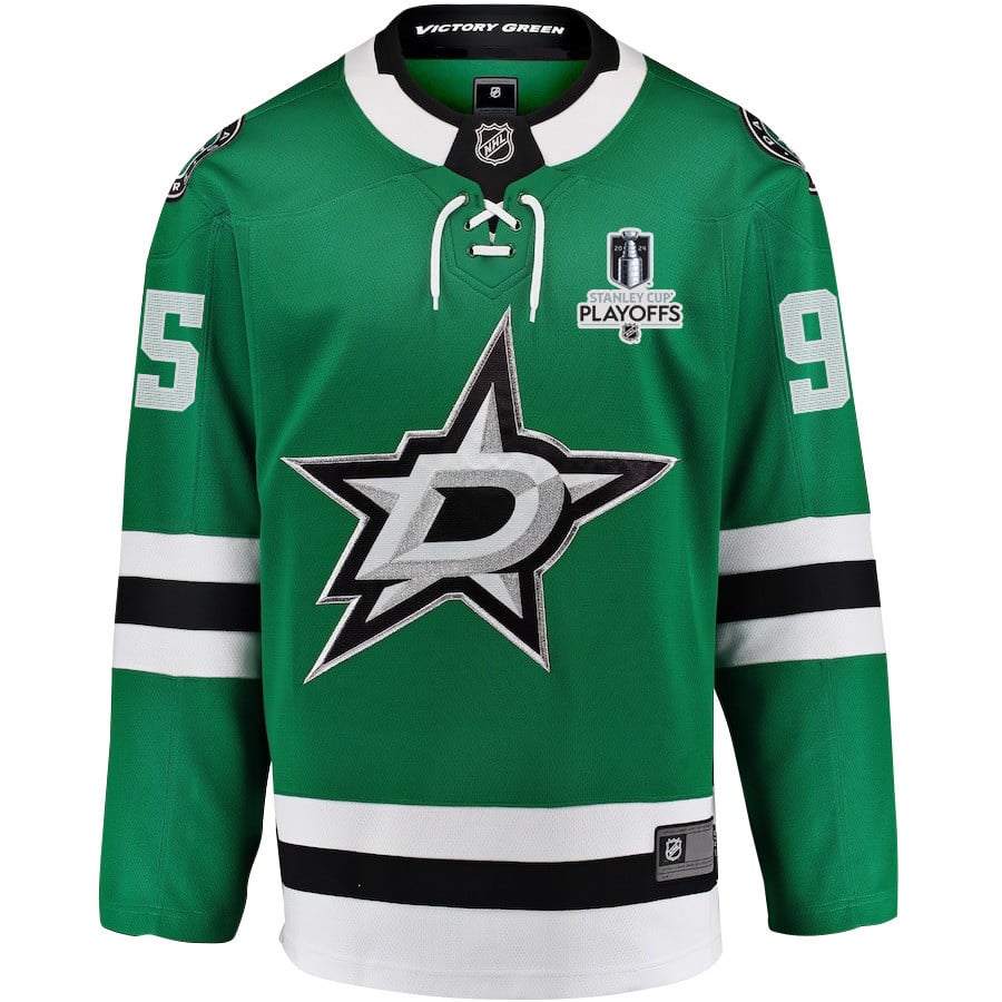 Matt Duchene 95 Dallas Stars 2024 Playoffs Patch Home Green NHL Jersey Men's