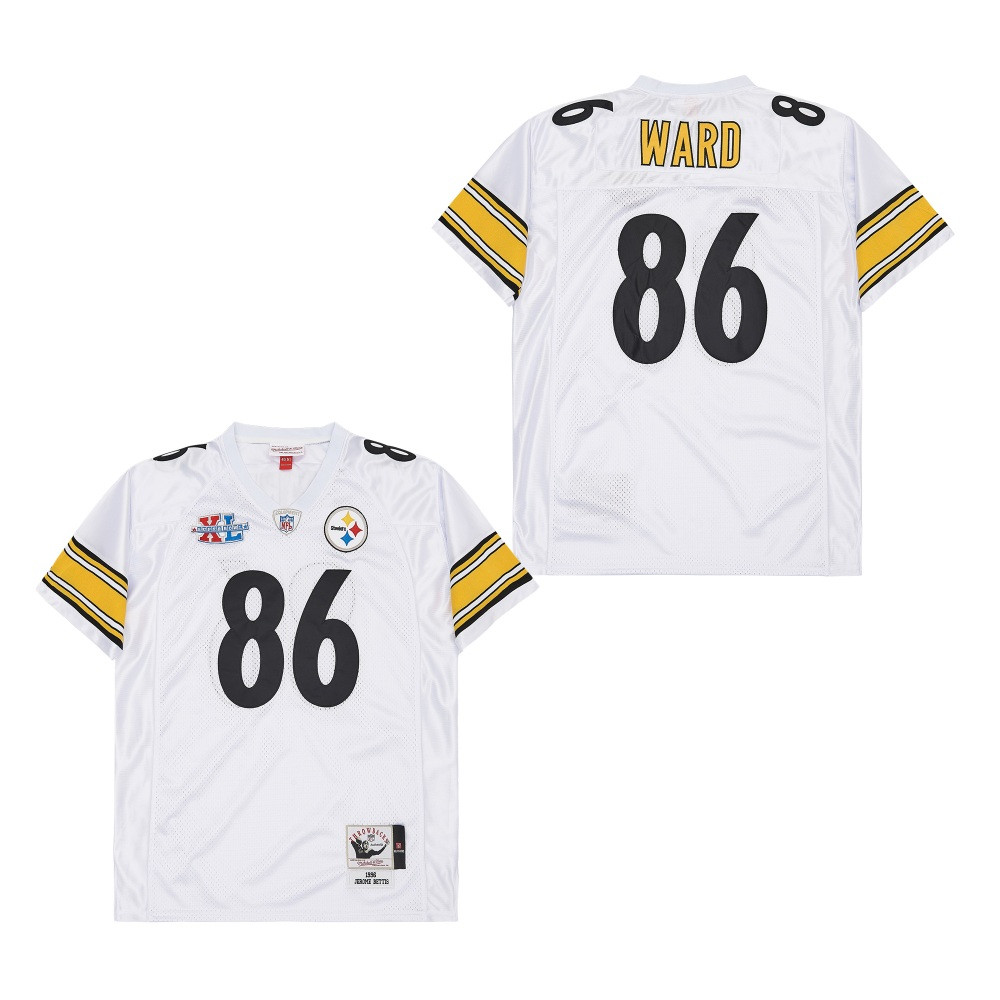 Hines Ward 86 Pittsburgh Steelers Super Bowl XL Retro Throwback White NFL Jersey Men's