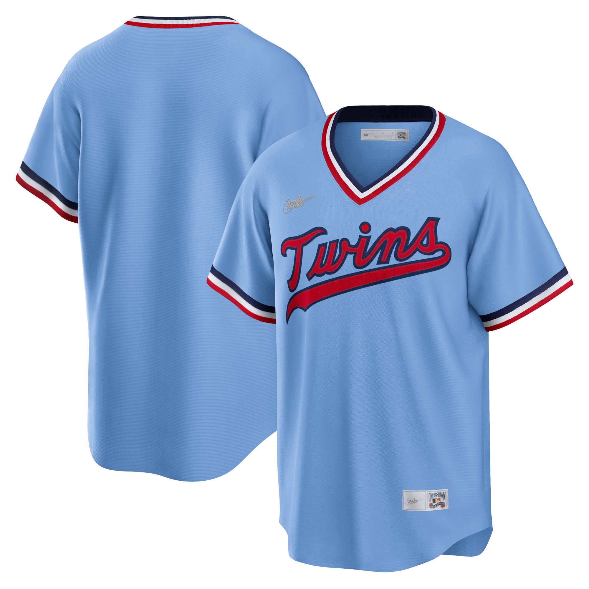 Minnesota Twins Light Blue Road Cooperstown Collection Team MLB Jersey Men's