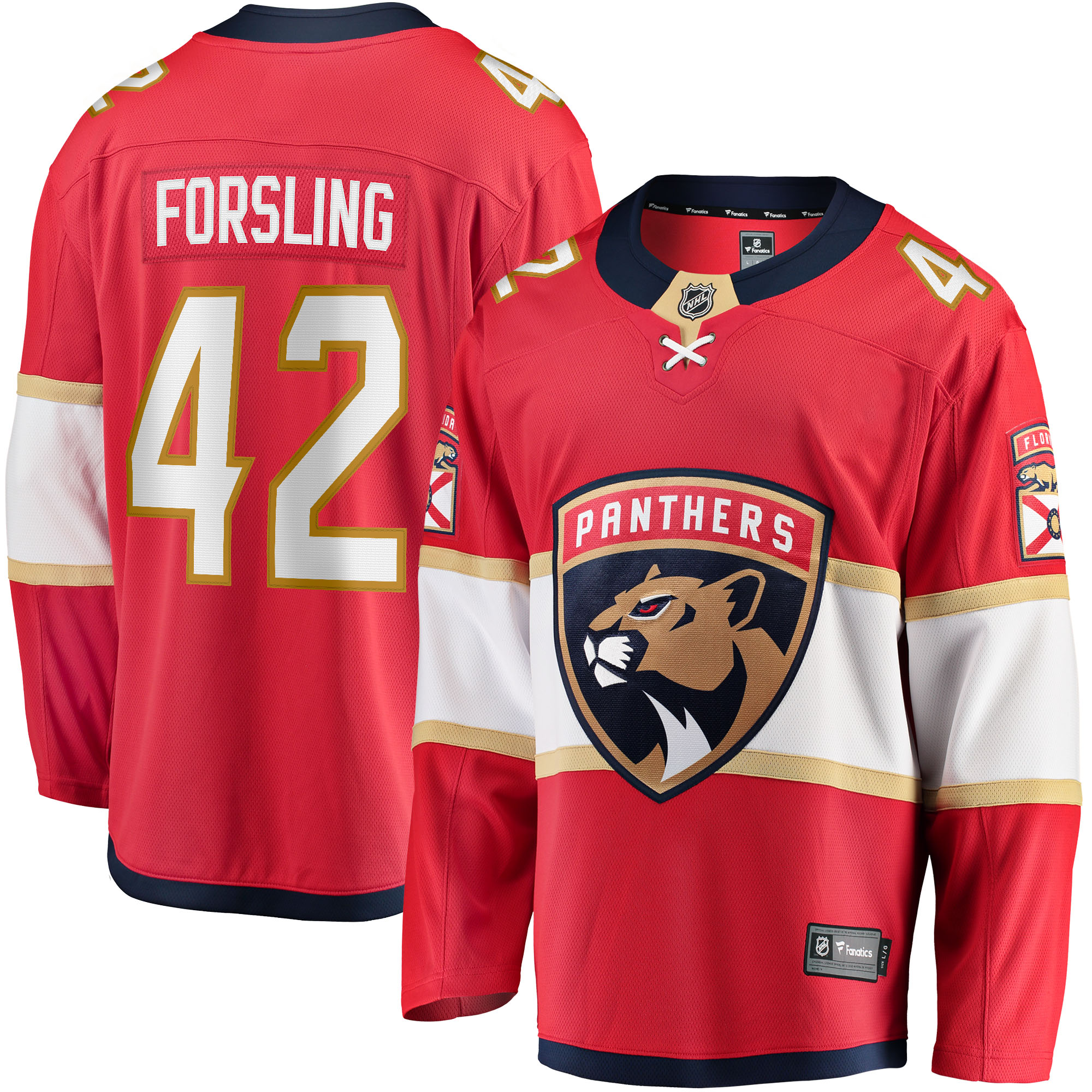 Florida Panthers Gustav Forsling Red Home Breakaway Player NHL Jersey Men's