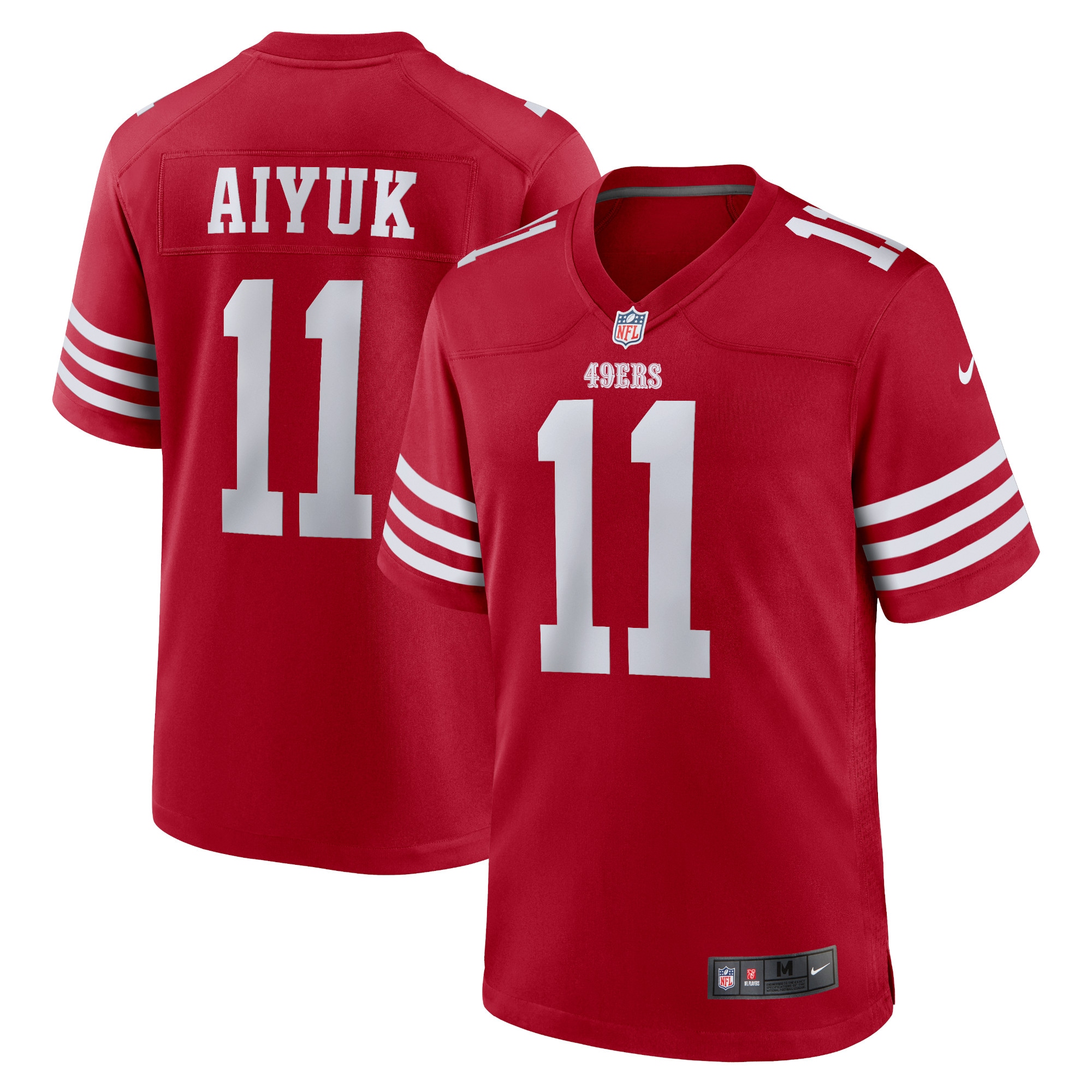 San Francisco 49ers Brandon Aiyuk Scarlet Team Player Game NFL Jersey Men's