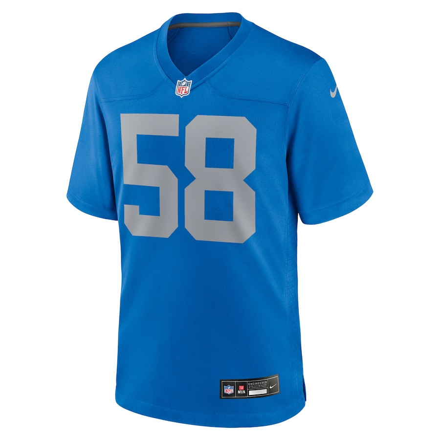 Penei Sewell 58 Detroit Lions Alternate Game Blue NFL Jersey Men's