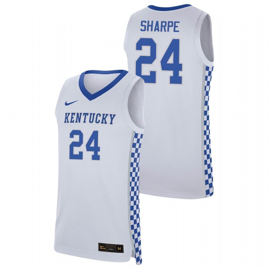 Kentucky Wildcats 24 Shaedon Sharp White Home No.1 recruit 2022 Class NCAA Jersey Men's