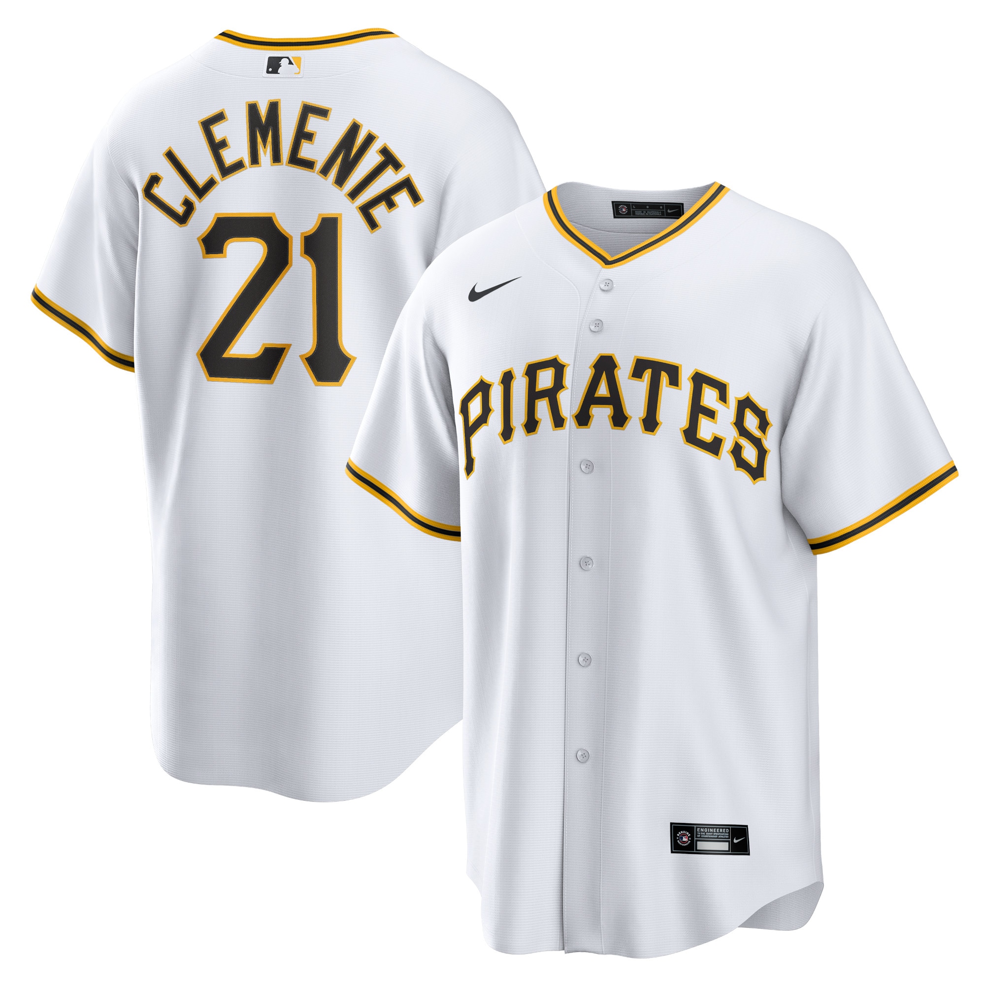Pittsburgh Pirates Roberto Clemente White Home Player Name MLB Jersey Men's