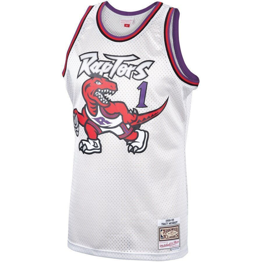 Tracy Mcgrady Toronto Raptors Mitchell Ness Hardwood Classics Platinum Swingman NBA Jersey Men's
