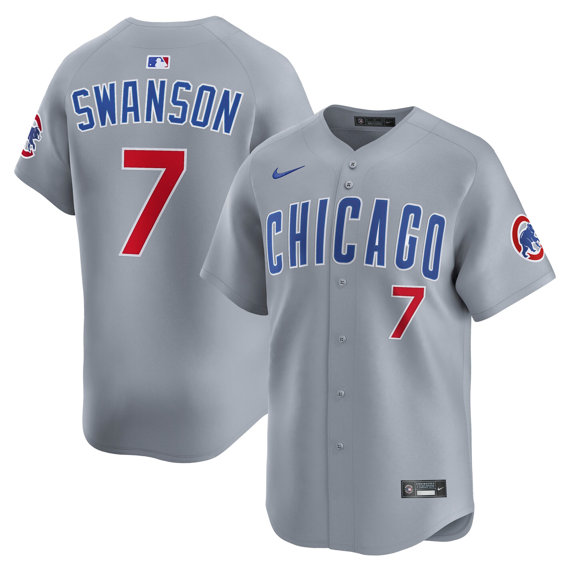 Chicago Cubs Dansby Swanson Gray Road Limited Player MLB Jersey Men's