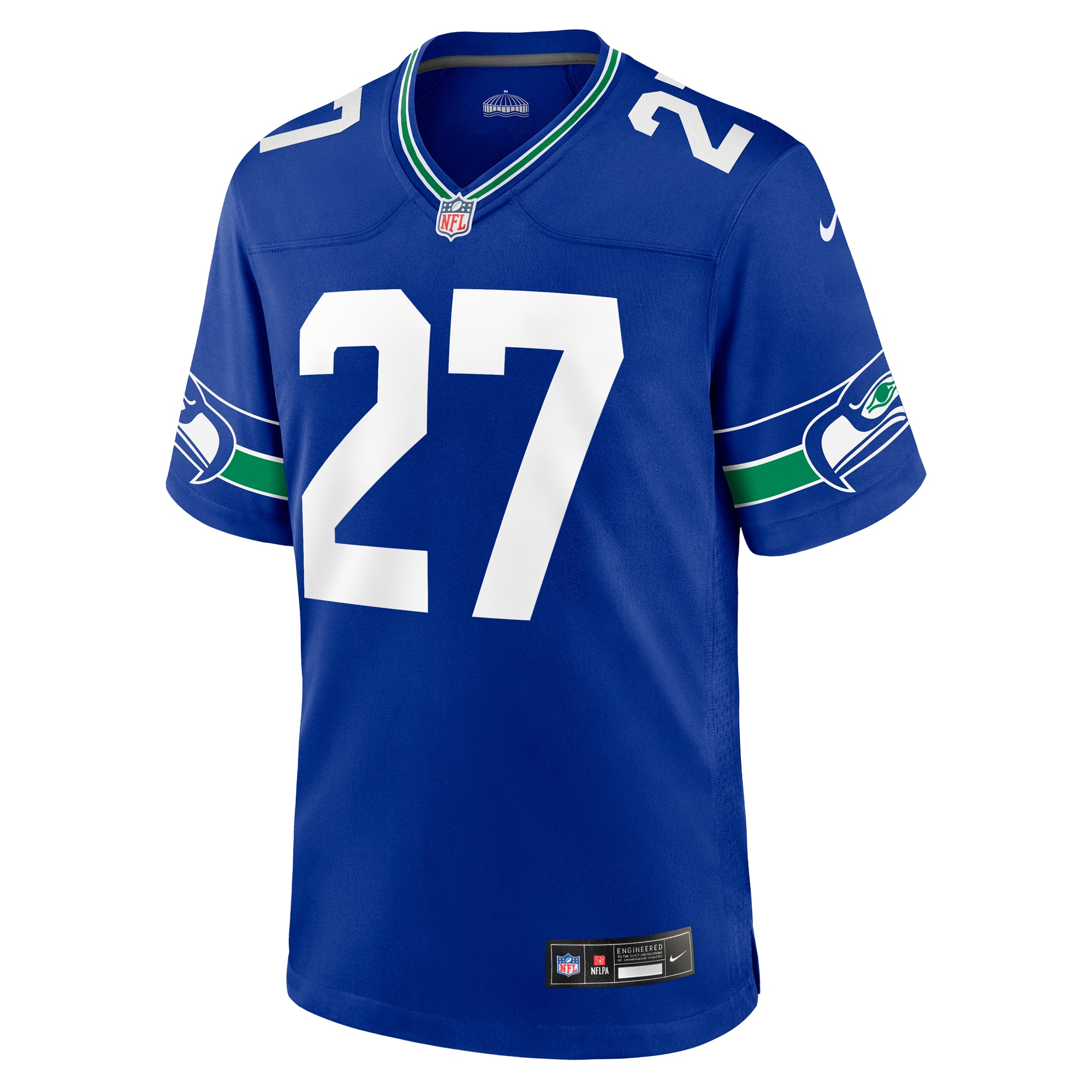 Seattle Seahawks Tariq Woolen Royal Throwback Player Game NFL Jersey Men's