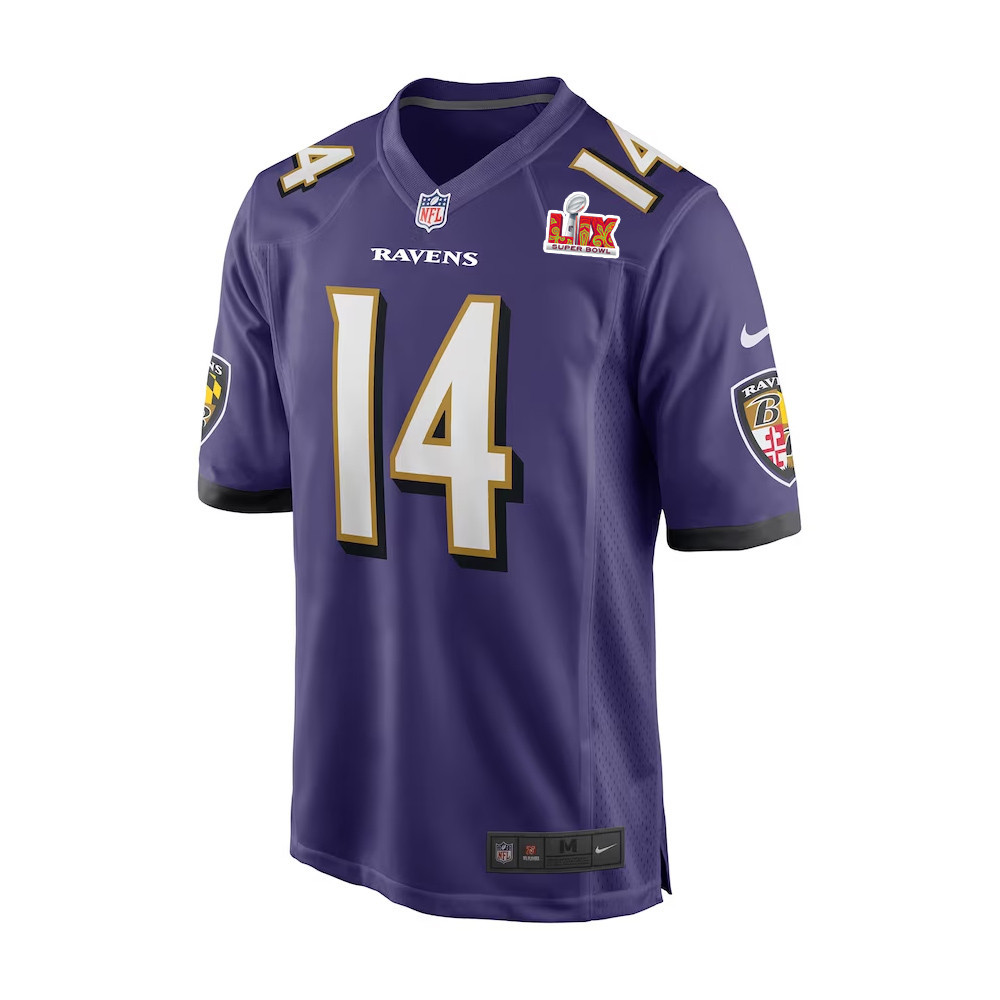 Kyle Hamilton #14 Baltimore Ravens Super Bowl LIX Purple NFL Jersey Men's
