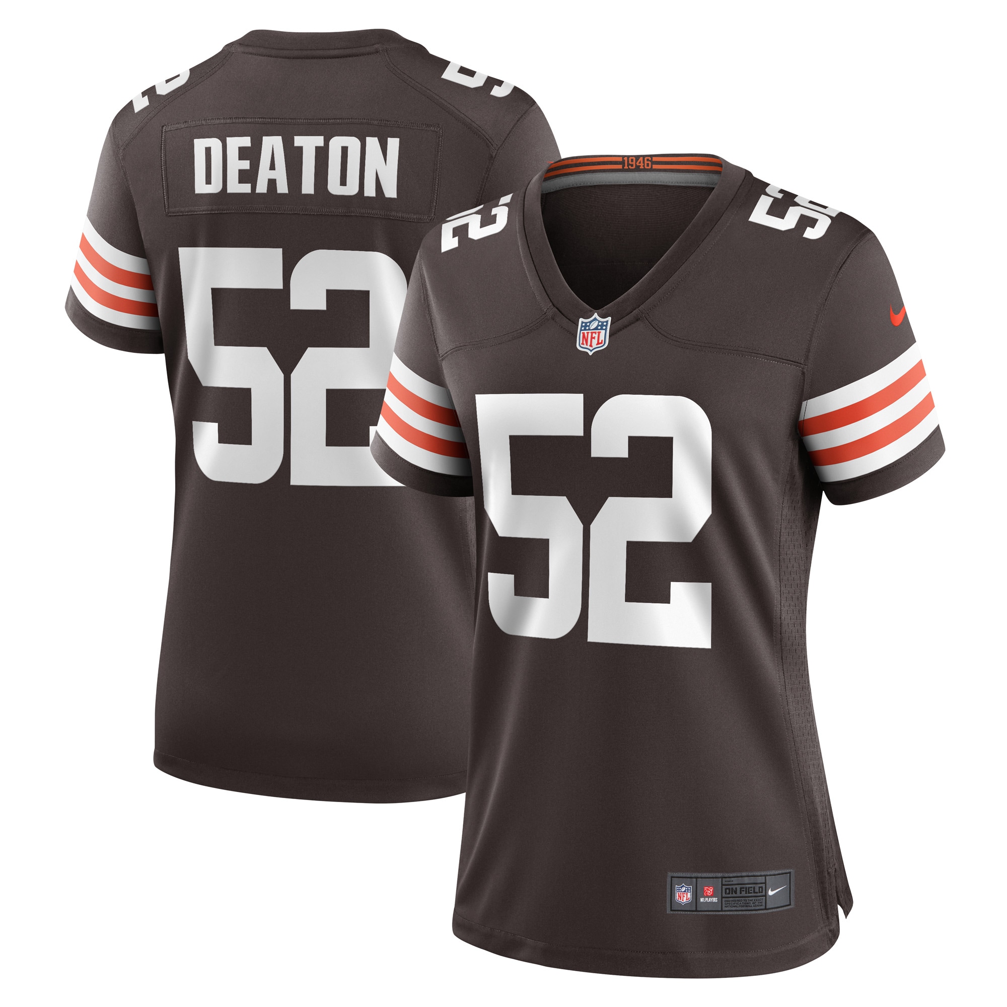 Cleveland Browns Dawson Deaton Brown Game Player NFL Jersey Women's