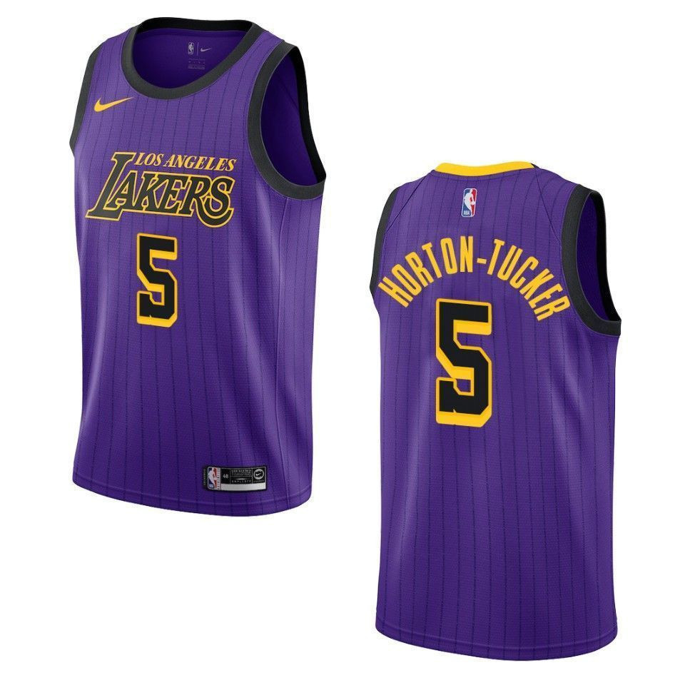 Los Angeles Lakers 5 Talen Horton-tucker City Swingman Purple NBA Jersey Men's