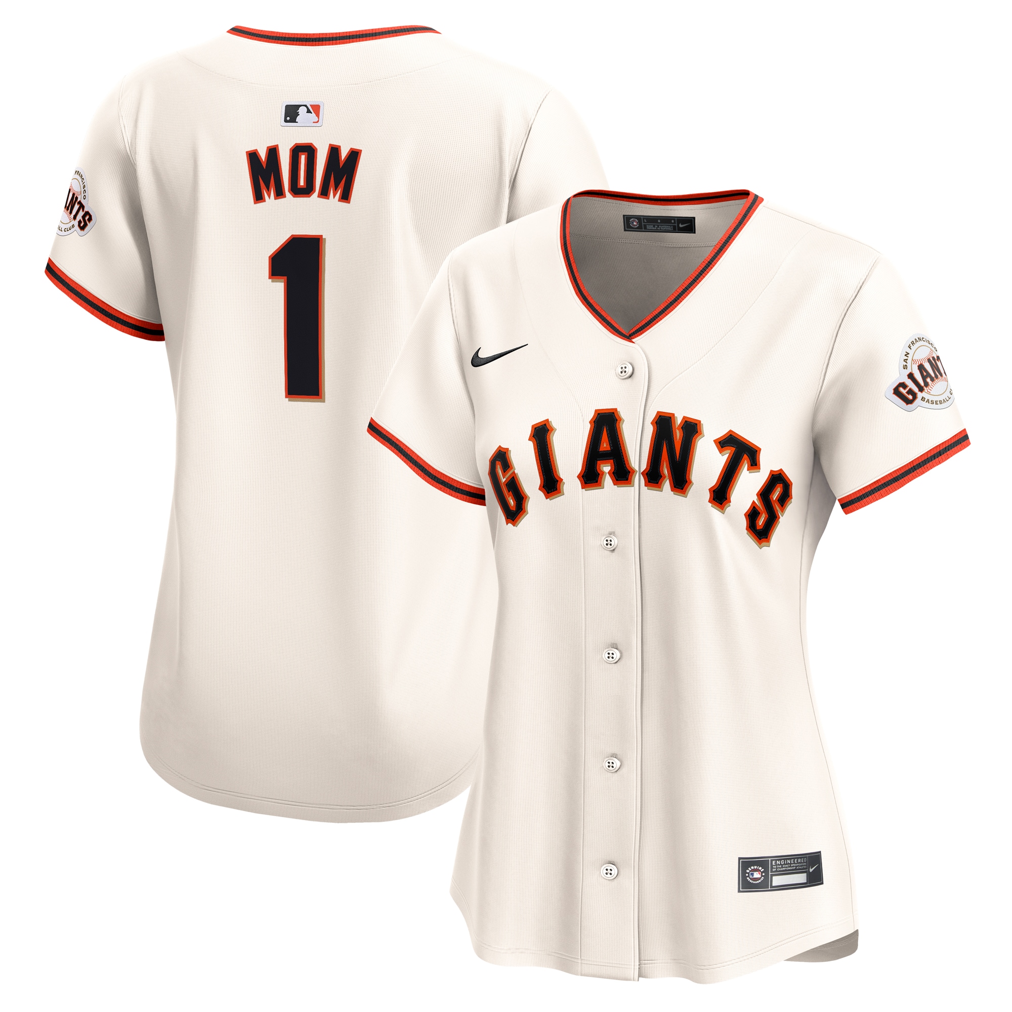 San Francisco Giants Cream #1 Mom Home Limited MLB Jersey Women's