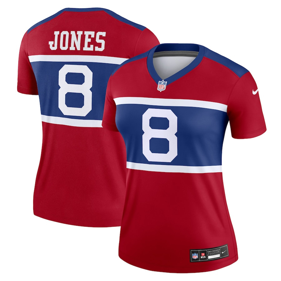 Daniel Jones 8 New York Giants Alternate Legend Player Century Red NFL Jersey Women's