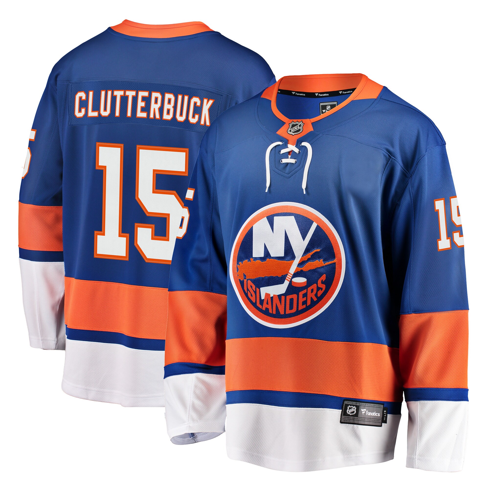 New York Islanders Cal Clutterbuck Royal Breakaway Player NHL Jersey Men's
