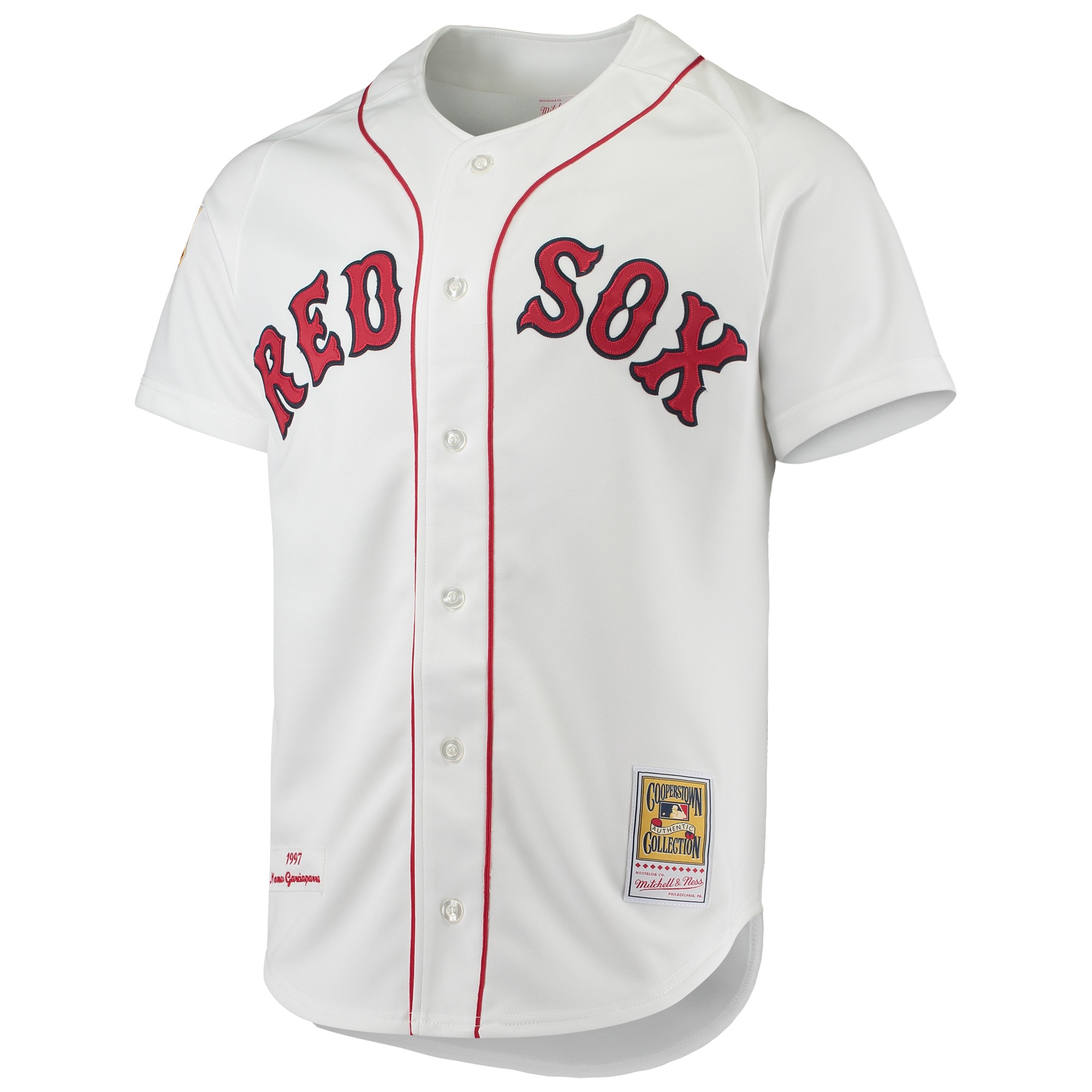 Boston Red Sox Nomar Garciaparra Mitchell Ness White 1997 Cooperstown Collection MLB Jersey Men's