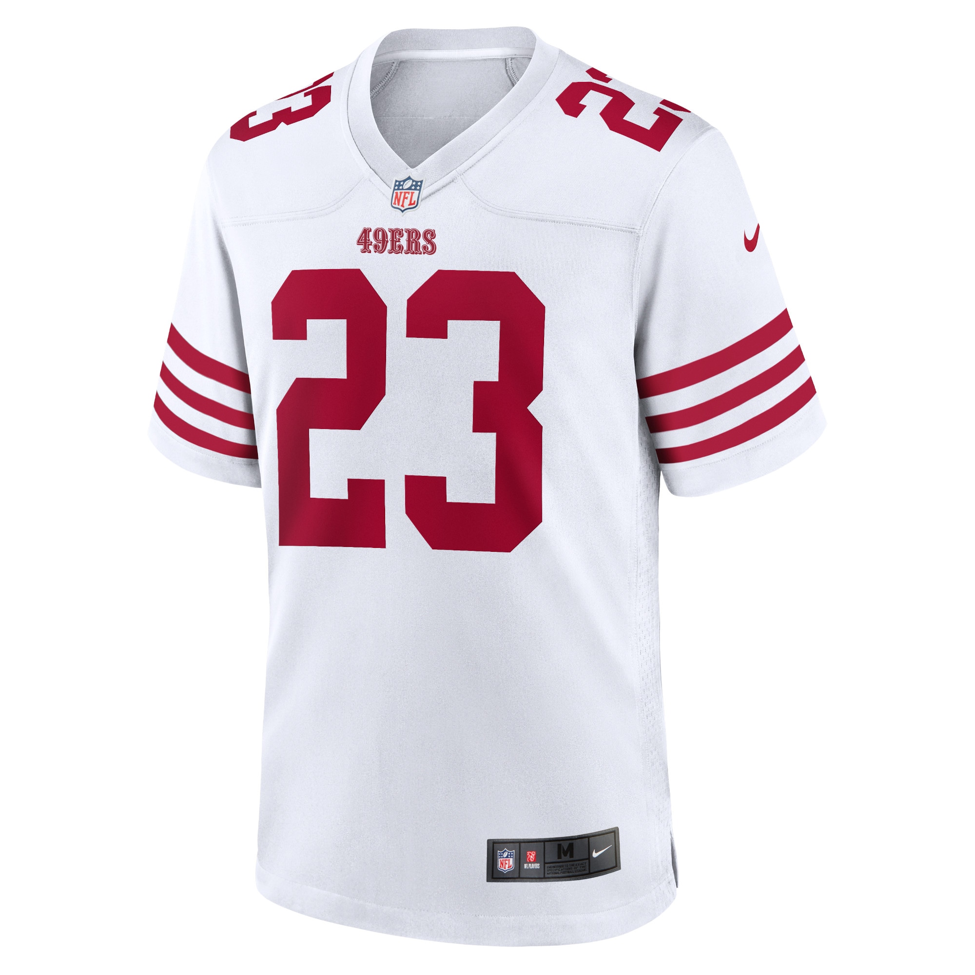 San Francisco 49ers Christian McCaffrey White Game Player NFL Jersey Men's