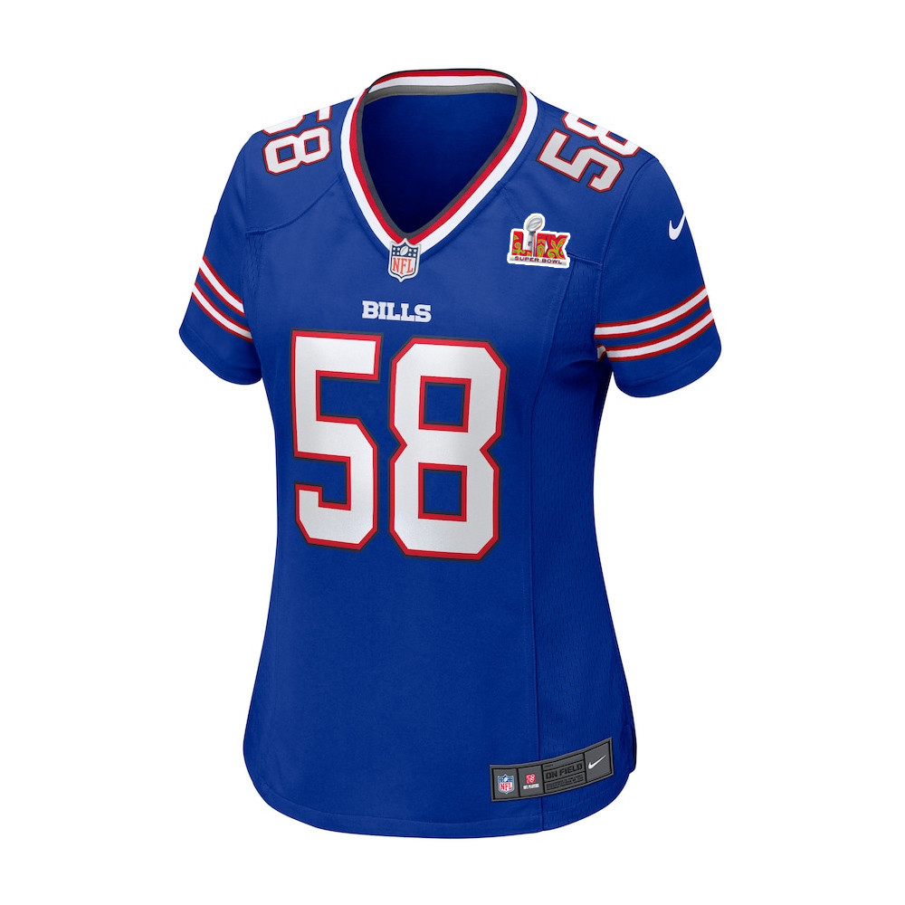 Matt Milano #58 Buffalo Bills Super Bowl LIX Royal NFL Jersey Women's