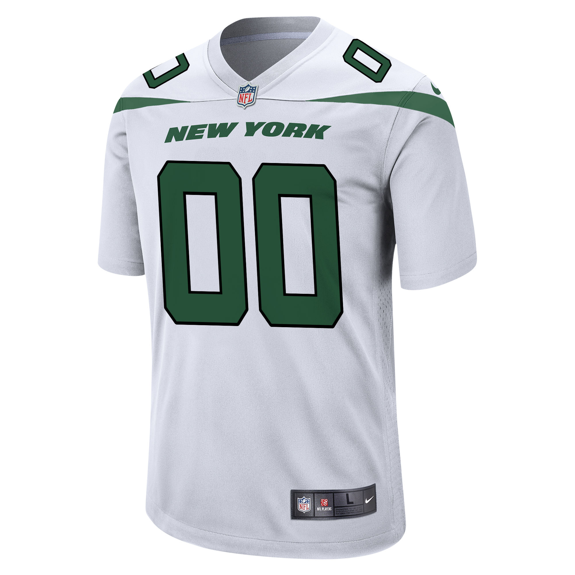 New York Jets White Custom Game NFL Jersey Men's