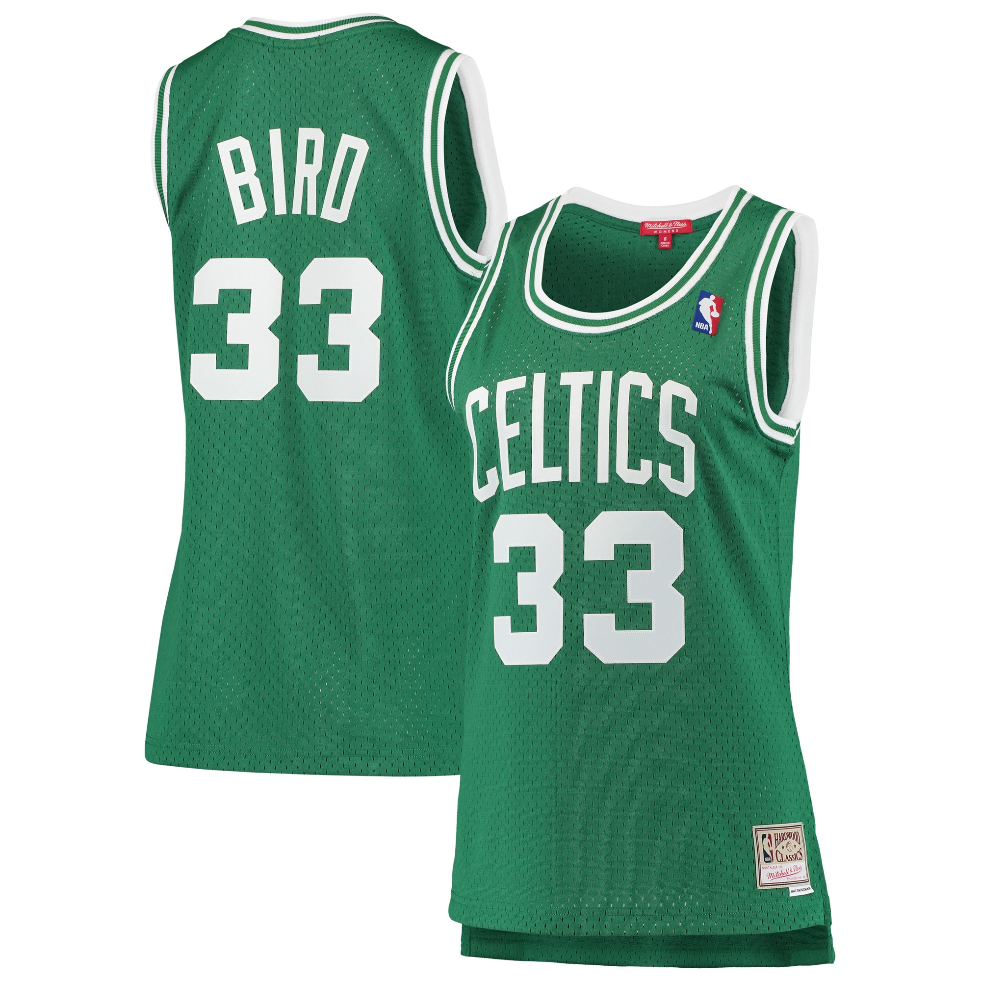 Mitchell Ness Larry Bird Kelly Green Boston Celtics 1985-86 Hardwood Classics Swingman NBA Jersey Women's