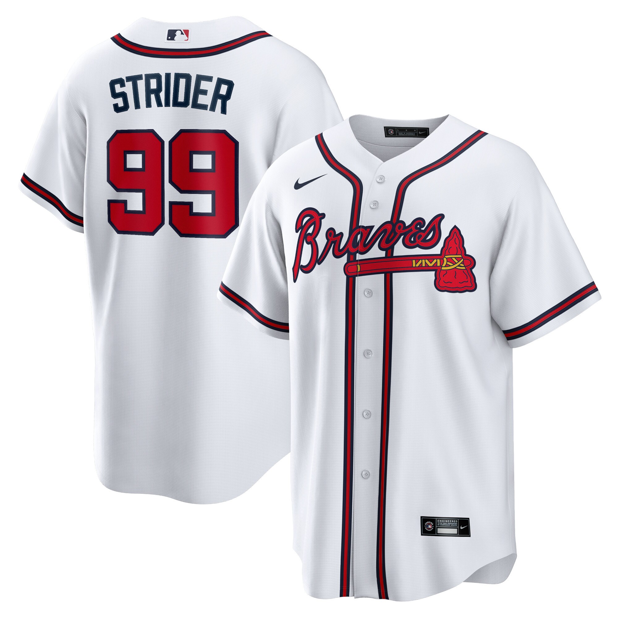 Atlanta Braves Spencer Strider White Player MLB Jersey Men's