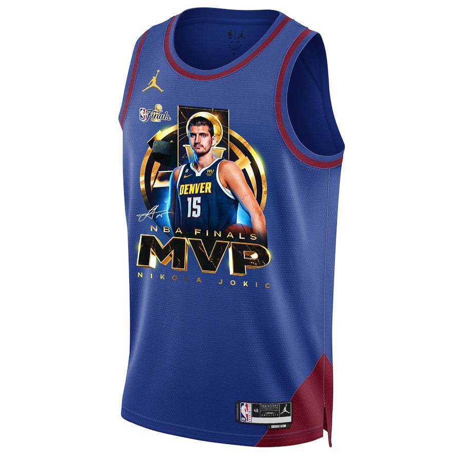 Nikola Joki? Denver Nuggets MVP 2023 Final Champions Swingman Blue NBA Jersey Men's