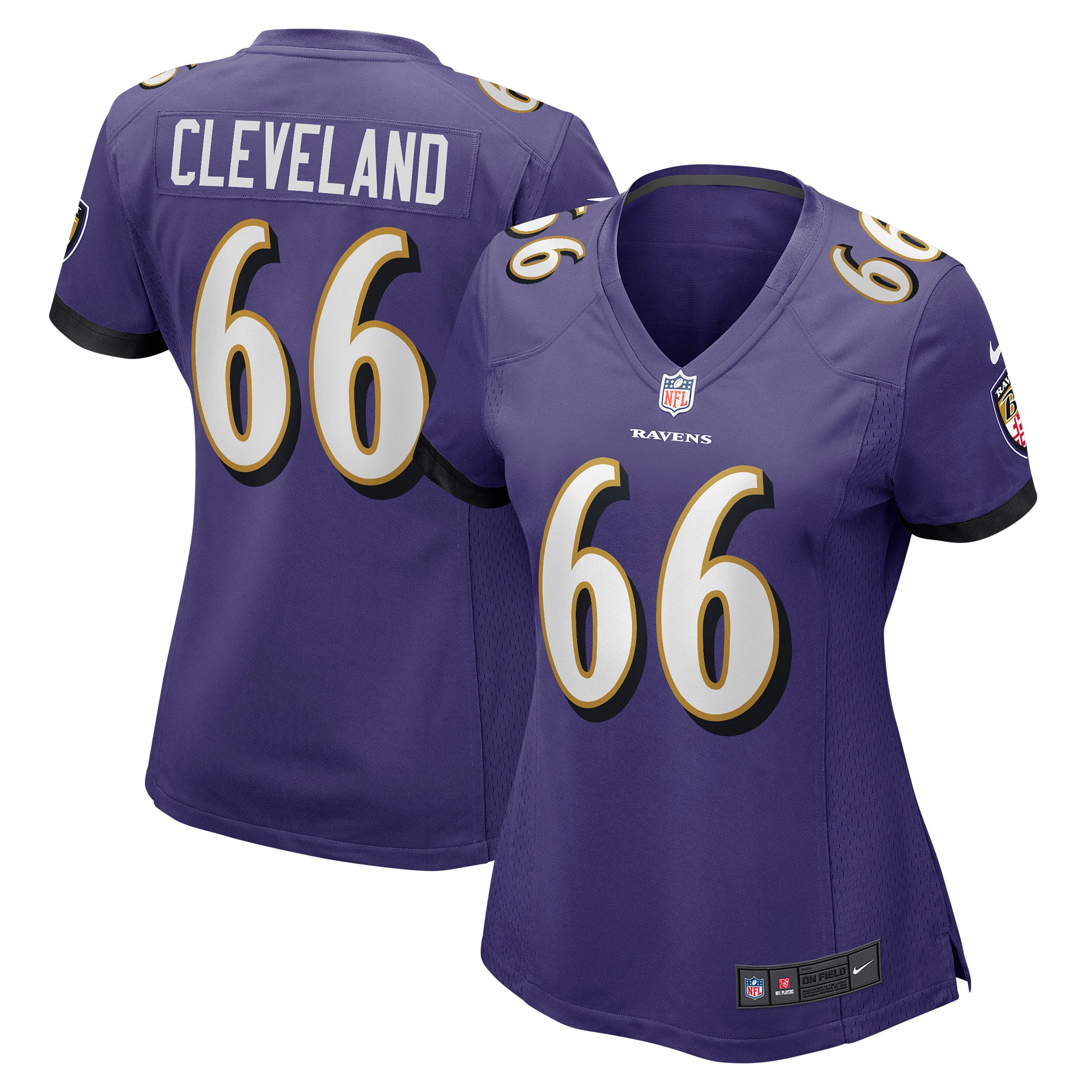 Baltimore Ravens Ben Cleveland Purple Game NFL Jersey Women's