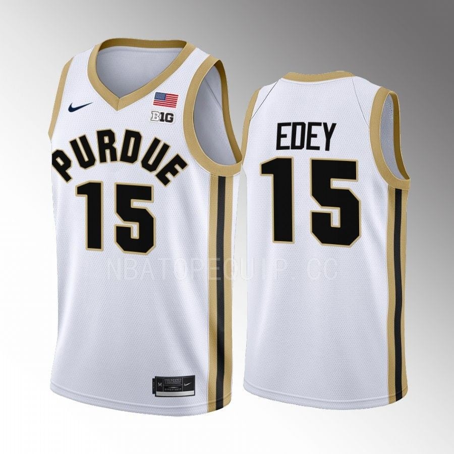 Zach Edey 15 Purdue Boilermakers Uniform 2022-23 College White NCAA Jersey Men's
