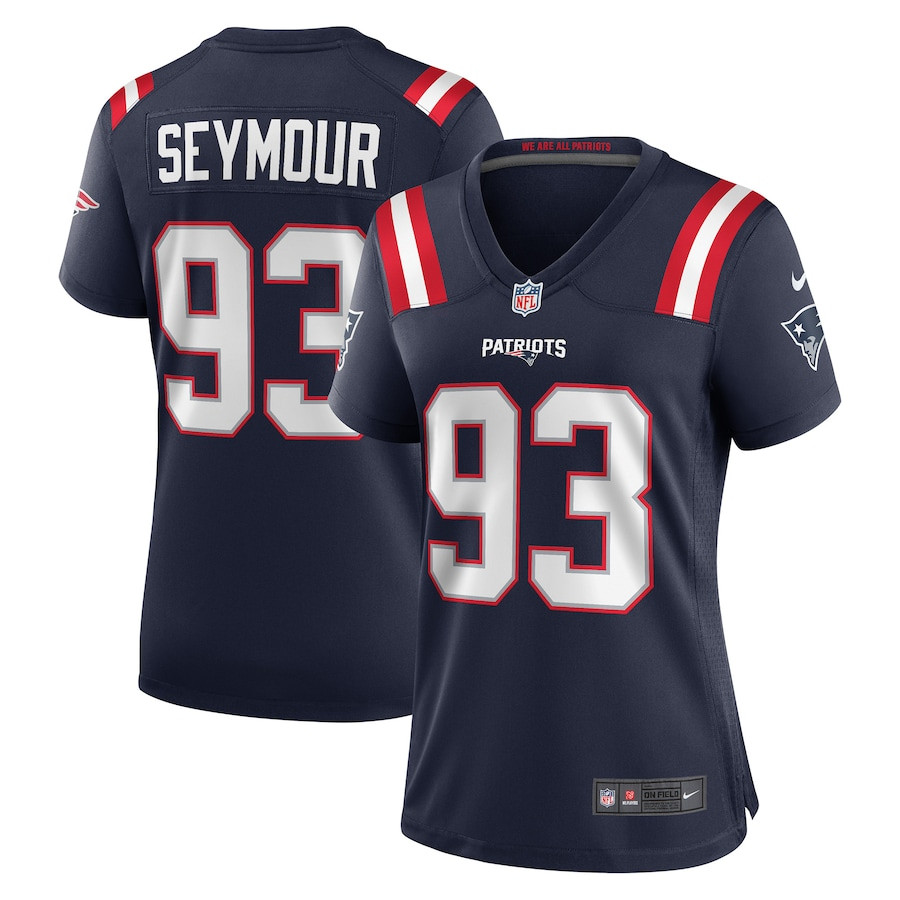 Richard Seymour ?93 New England Patriots Retired Game Navy NFL Jersey Women's