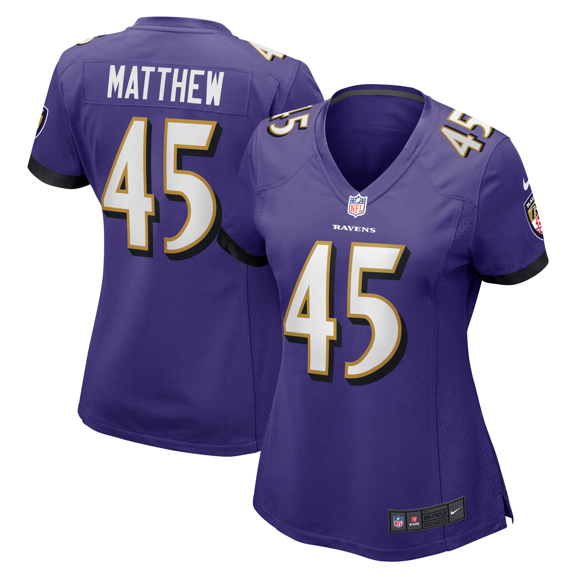 Baltimore Ravens Christian Matthew Purple Game NFL Jersey Women's