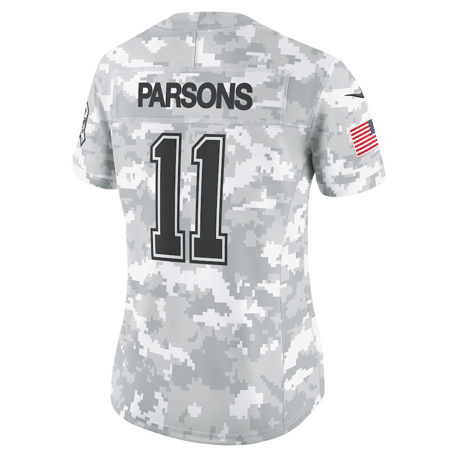 Micah Parsons 11 Dallas Cowboys 2024 Salute to Service Limited Arctic Camo NFL Jersey Women's