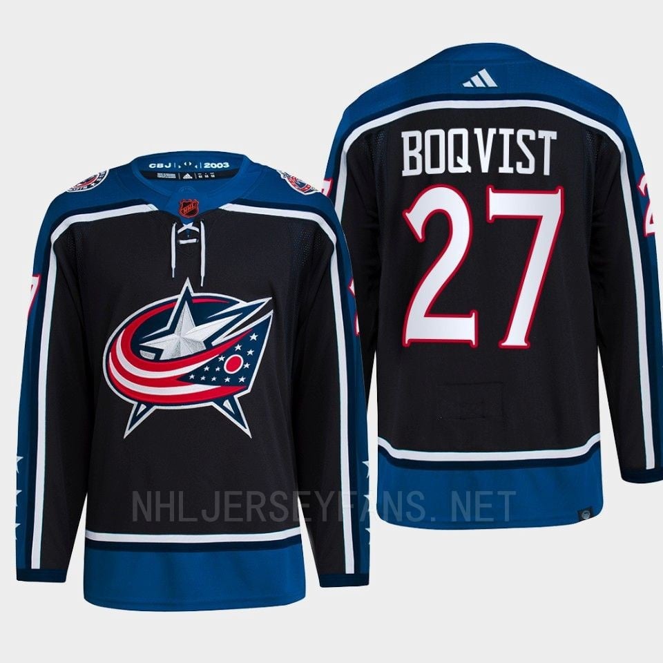 Adam Boqvist 27 Reverse Retro 2.0 2022 Columbus Blue Jackets Navy Primegreen NHL Jersey Men's
