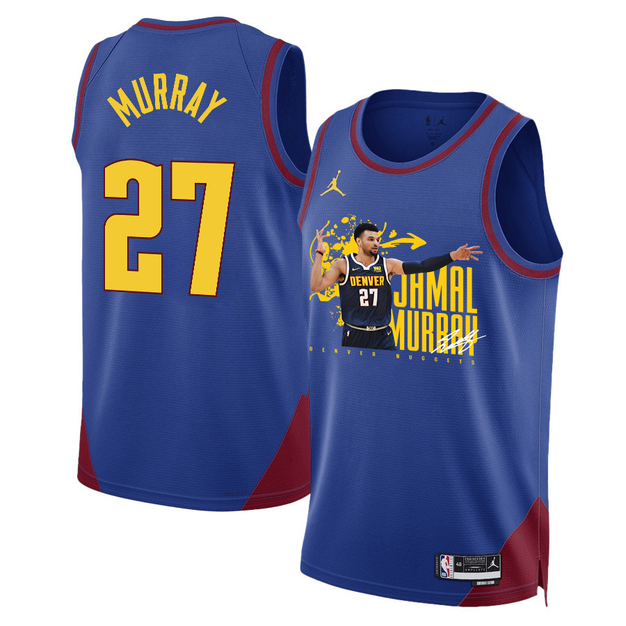 Jamal Murray 27 Denver Nuggets Rising Star 2023 Champions Swingman Blue NBA Jersey Men's